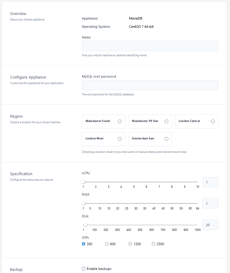 appliance config