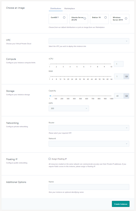 instance create