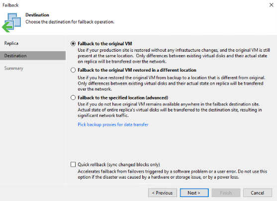 partial failover failback